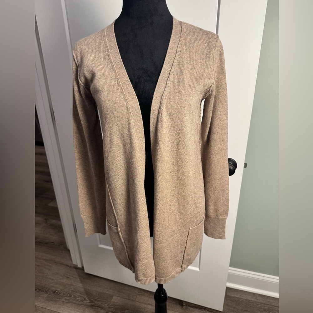 Acrobat silk cashmere Open Cardigan Womens X Small Beige Lagenlook Boho Neutral